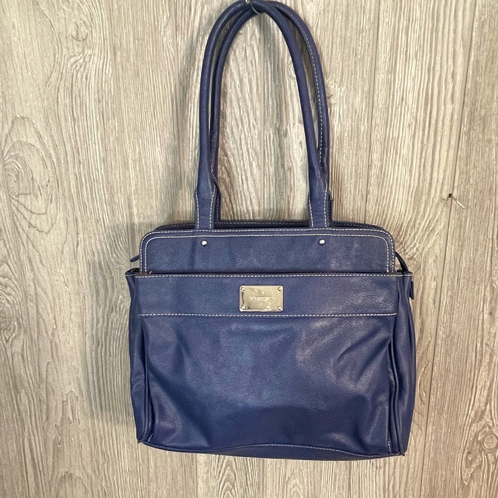Nine West Royal Blue & Silver Slouchy Tote Purse